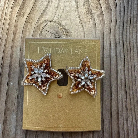 CHRISTMAS STAR GOLD EARRINGS - Picture 5 of 9
